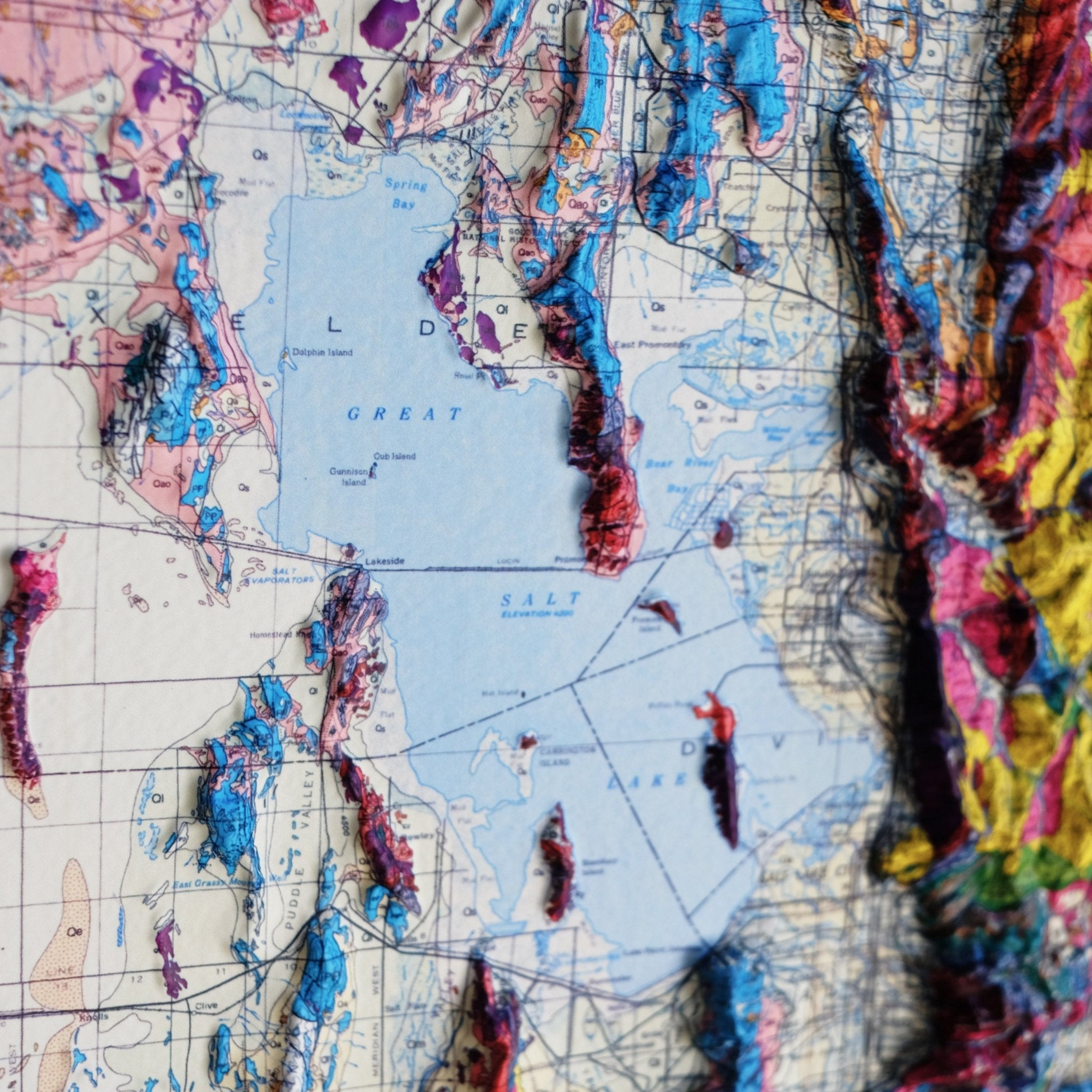 Utah 1980 3D Raised Relief Map - Muir Way - 3D