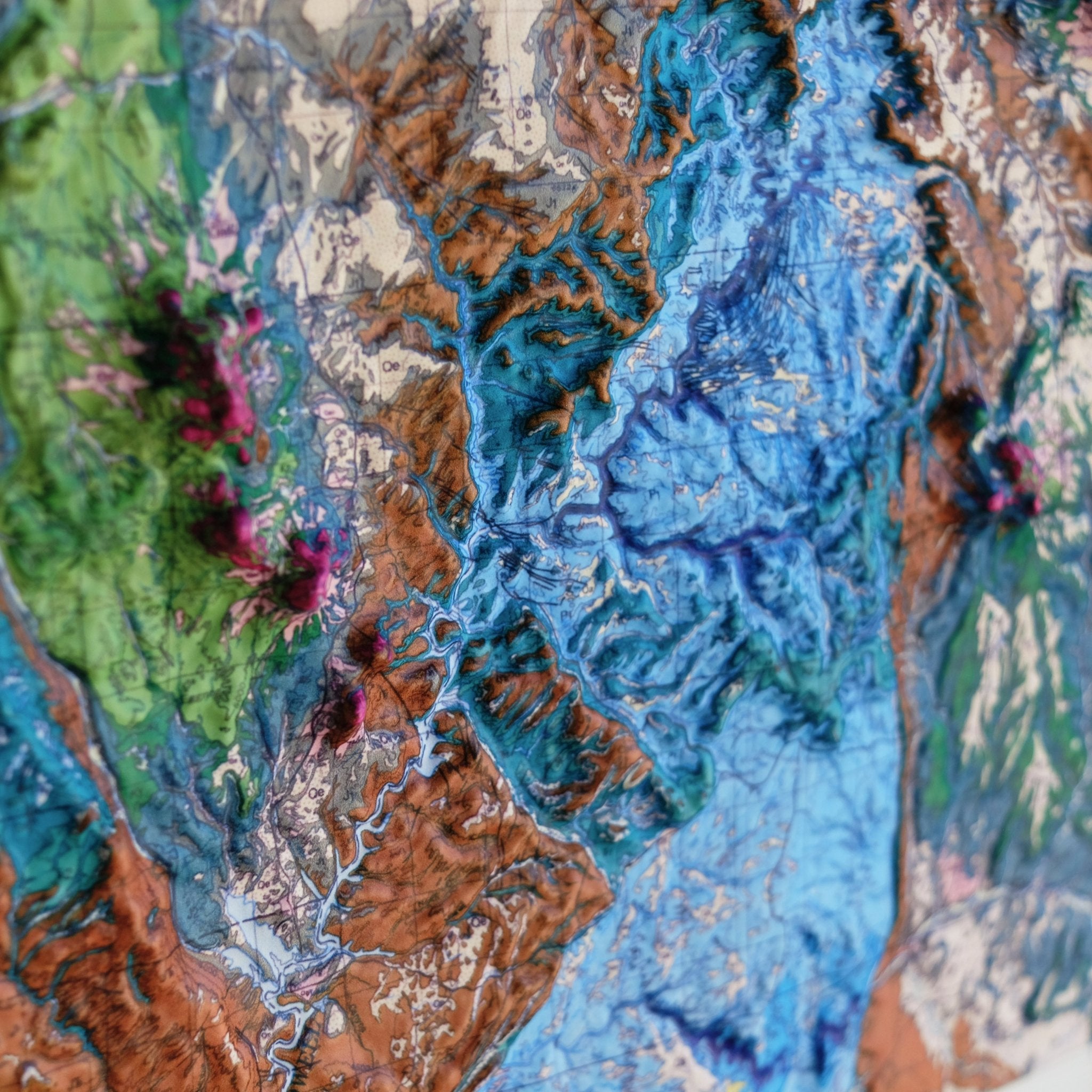 Utah 1980 3D Raised Relief Map - Muir Way - 3D