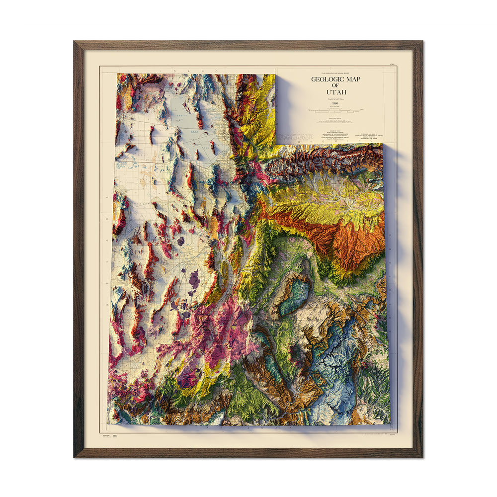 Utah Relief Maps, Hydrological Maps & Elevation Prints. - Muir Way