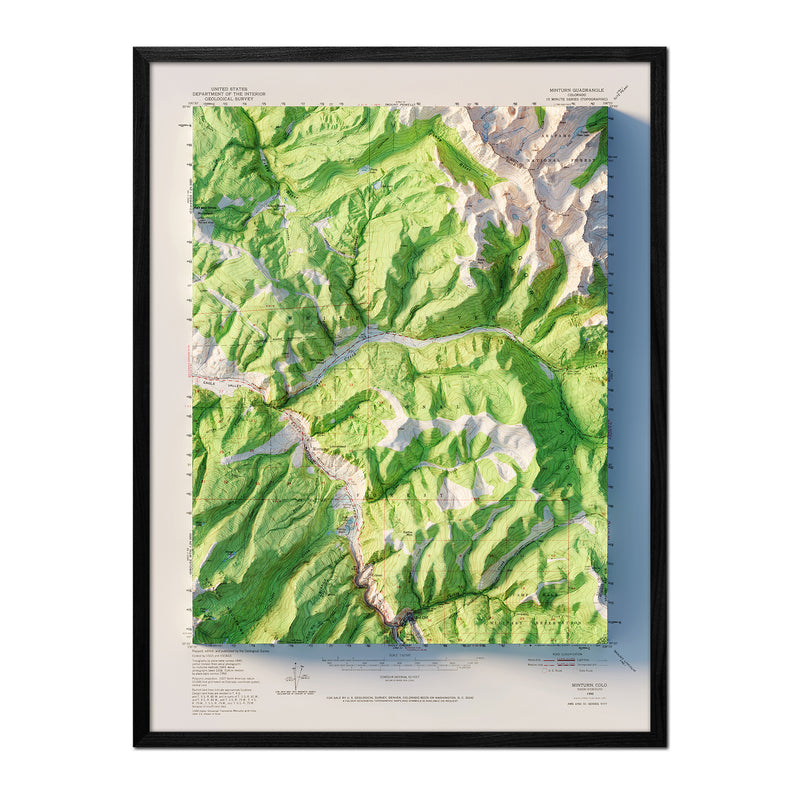 Vail, Colorado 1950 Shaded Relief Map - Muir Way - Vintage Relief