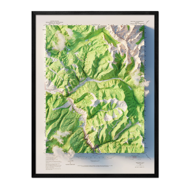 Vail, Colorado 1950 Shaded Relief Map - Muir Way - Vintage Relief