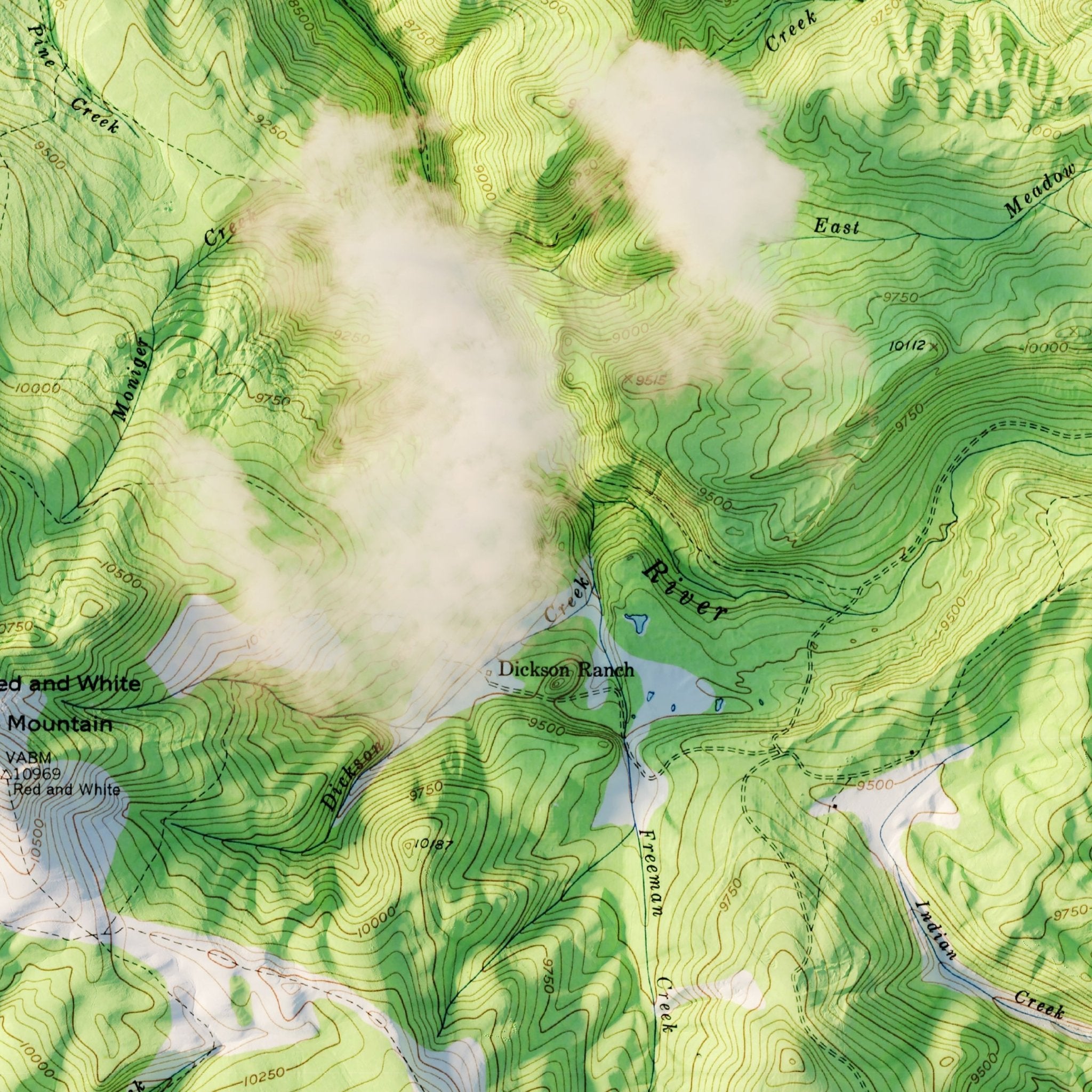 Vail, Colorado 1950 Shaded Relief Map - Muir Way - Vintage Relief