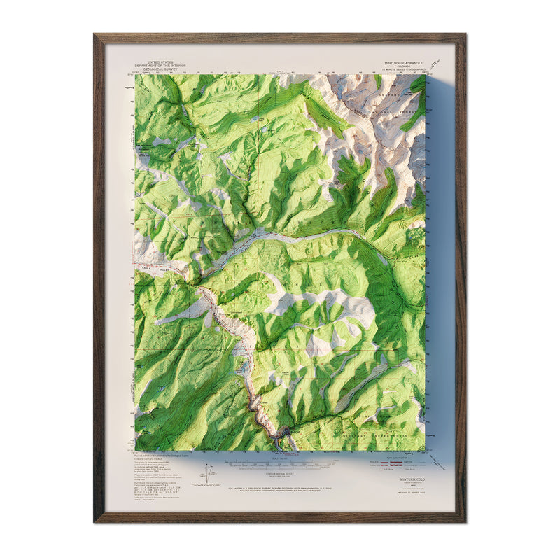 Vail, Colorado 1950 Shaded Relief Map - Muir Way - Vintage Relief