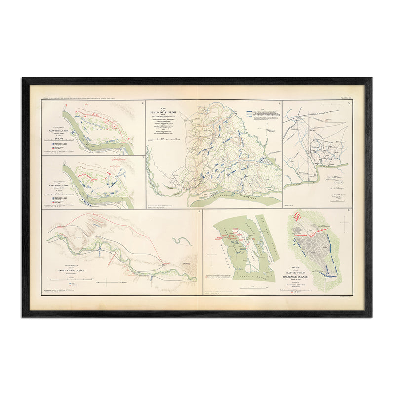 Valverde, Shiloh, Ft. Craig and Roanoke Island - Muir Way - Vintage Map