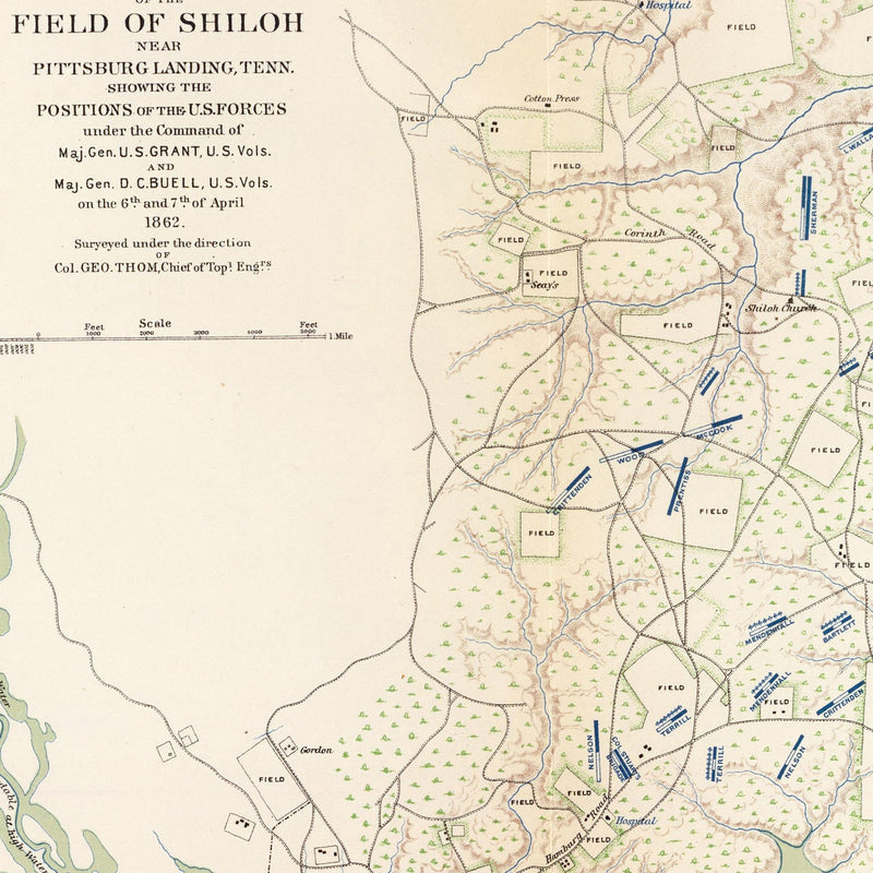 Valverde, Shiloh, Ft. Craig and Roanoke Island - Muir Way - Vintage Map