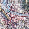 Vancouver, Washington 1958 Shaded Relief Map