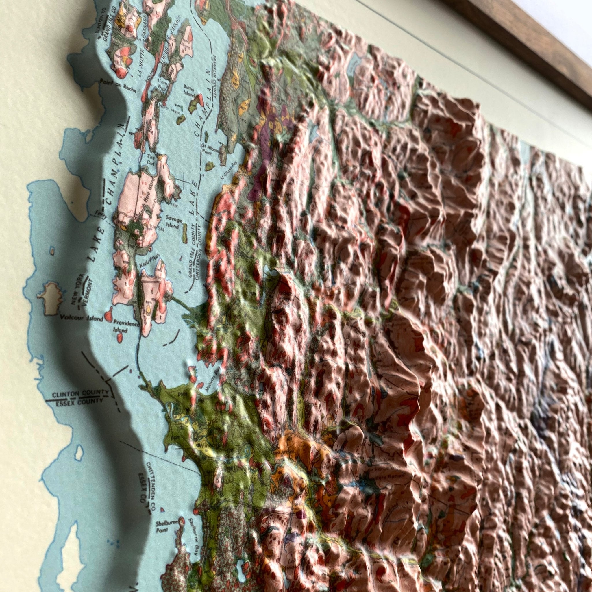 Vermont 1970 3D Raised Relief Map - Muir Way - 3D