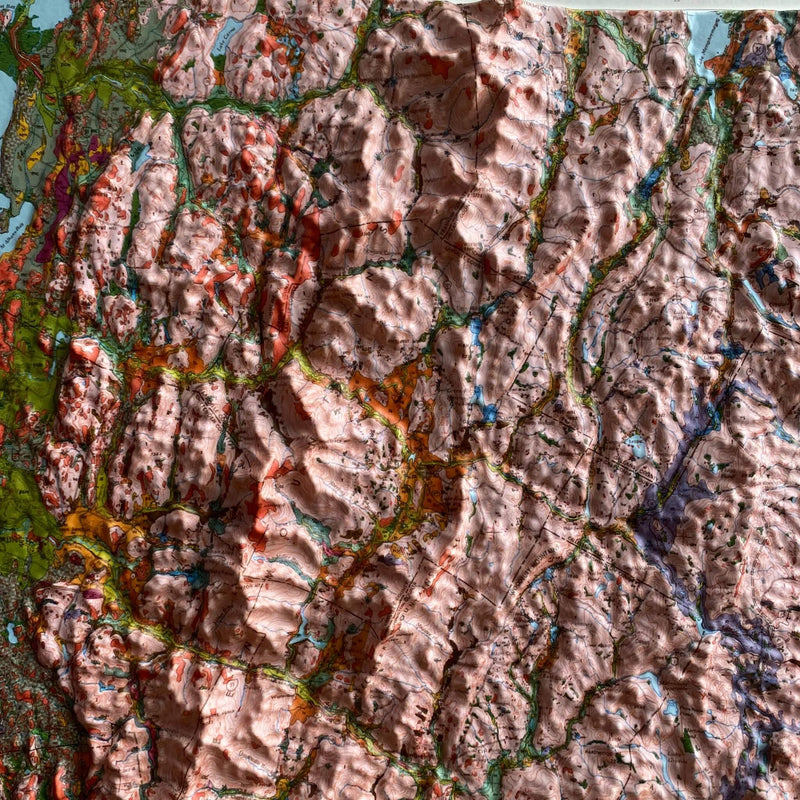 Vermont 1970 3D Raised Relief Map - Muir Way - 3D