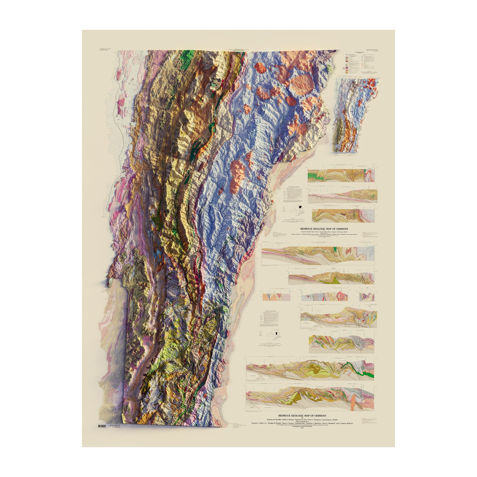 Vermont 2011 Shaded Relief Map – Muir Way