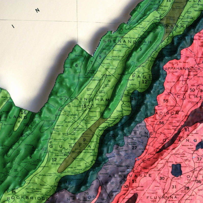 Virginia 1979 3D Raised Relief Map - Muir Way - 3D