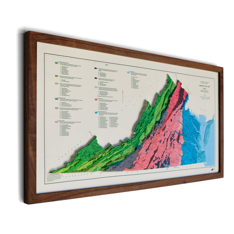 Virginia 1979 3D Raised Relief Map - Muir Way - 3D