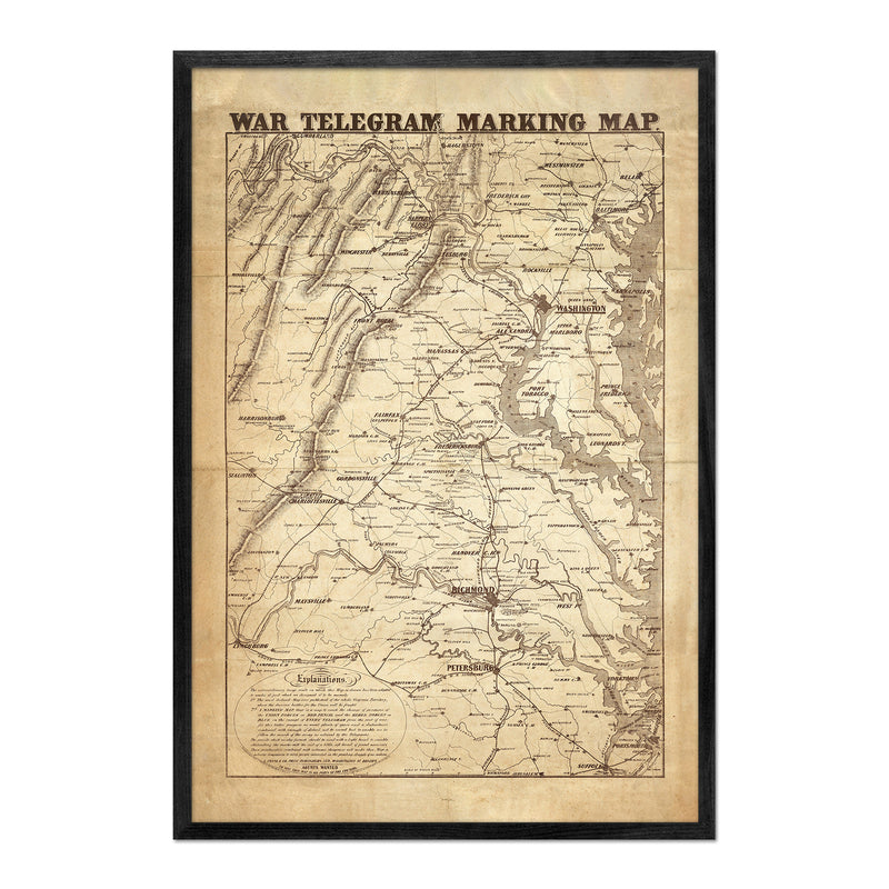 War Telegram Marking Map - Muir Way - Vintage Map