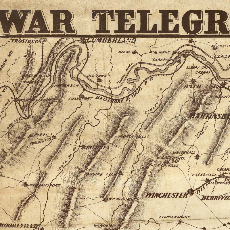 War Telegram Marking Map - Muir Way - Vintage Map