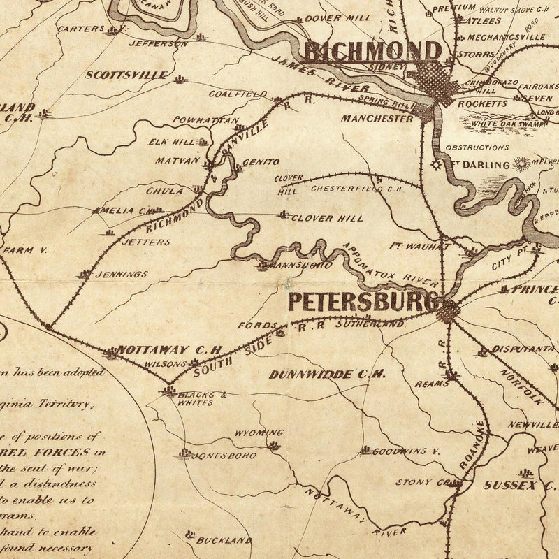 War Telegram Marking Map - Muir Way - Vintage Map