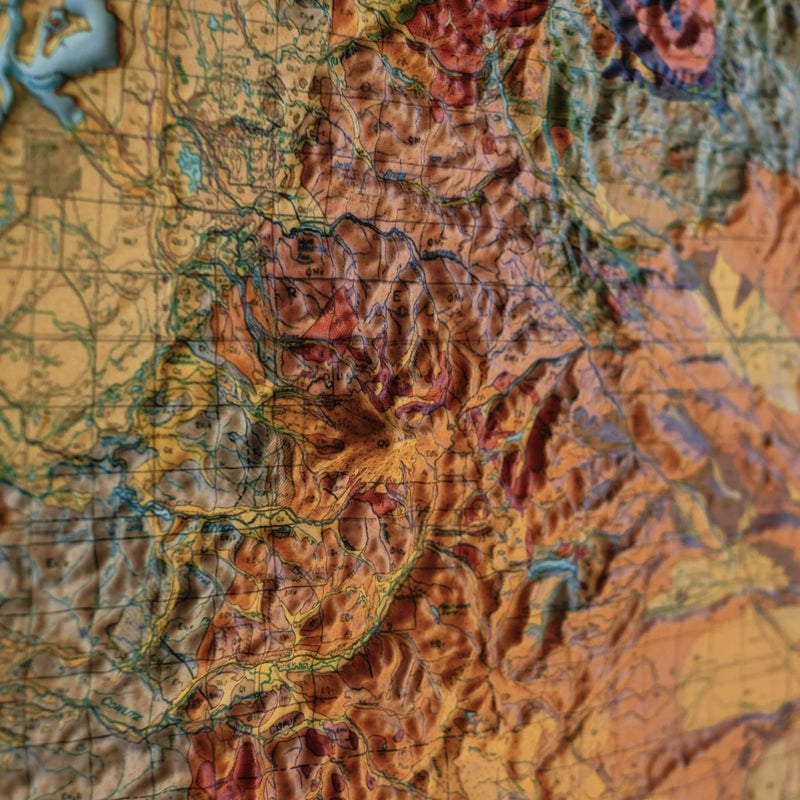 Washington 1961 3D Raised Relief Map - Muir Way - 3D