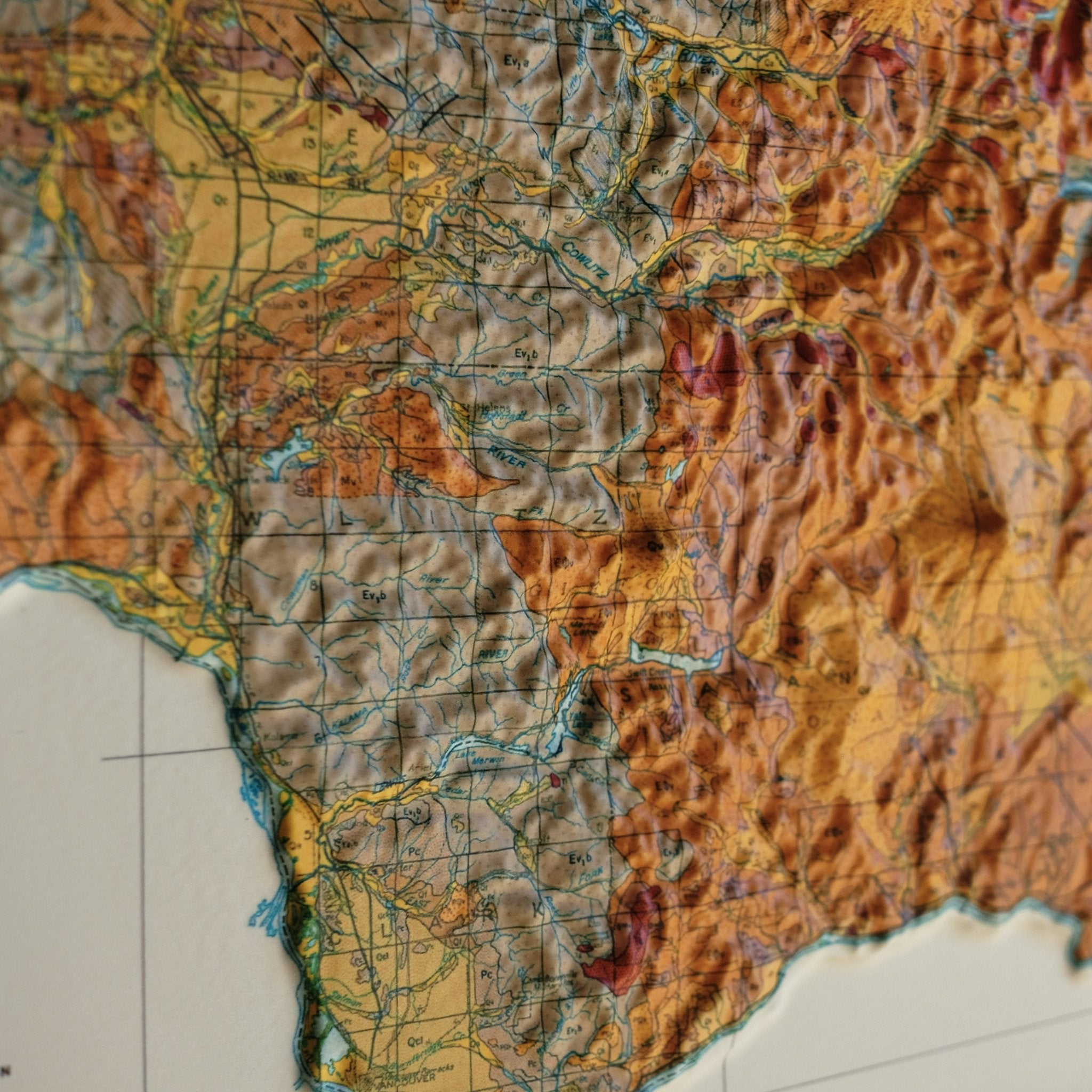 Washington 1961 3D Raised Relief Map - Muir Way - 3D