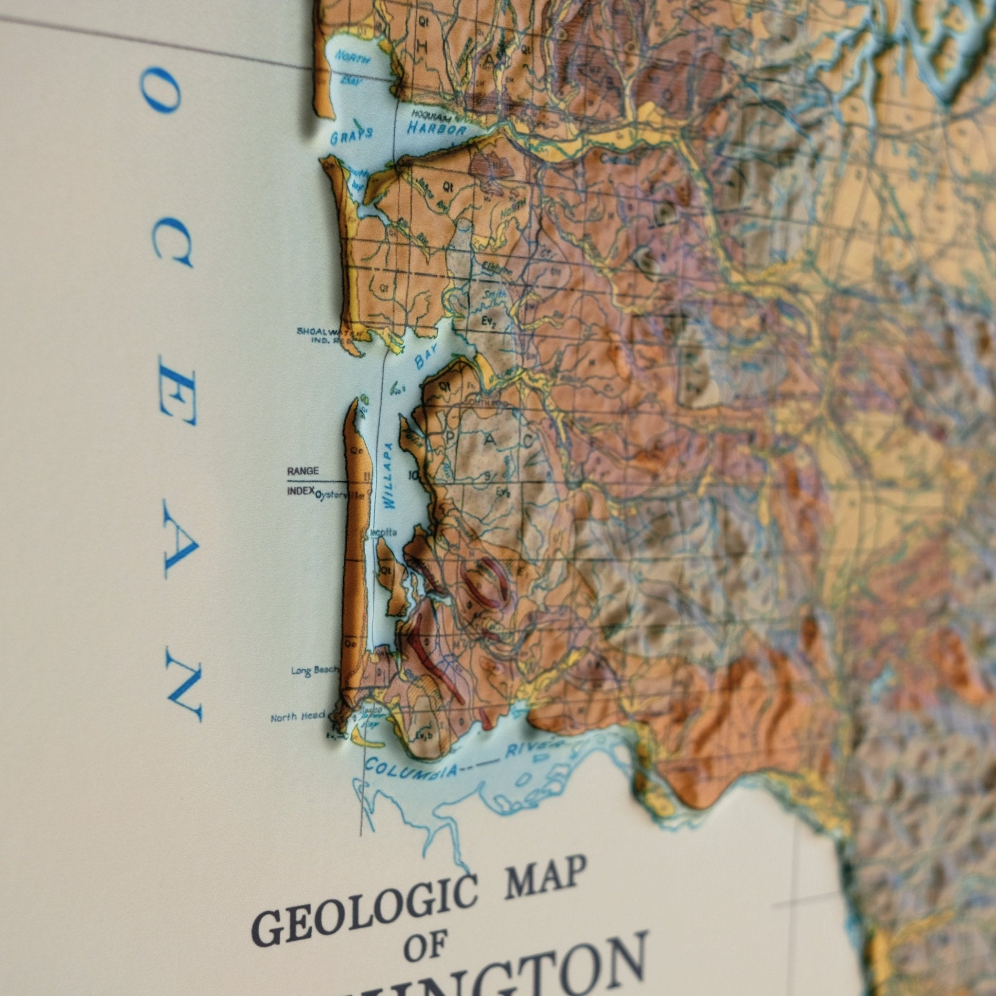 Washington 1961 3D Raised Relief Map - Muir Way - 3D