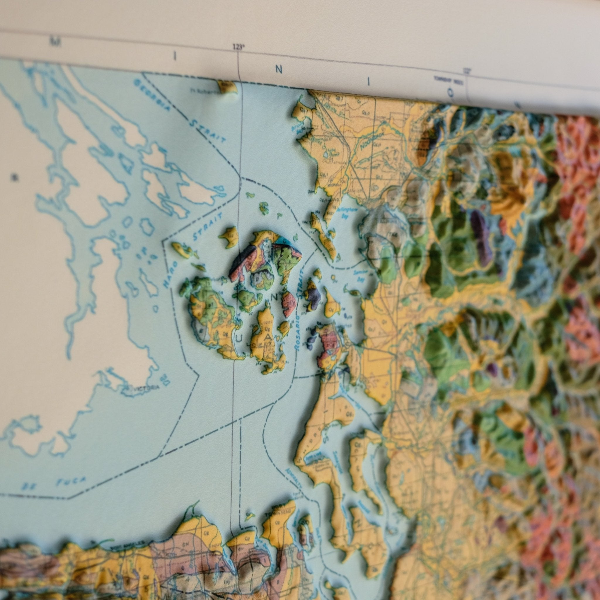 Washington 1961 3D Raised Relief Map - Muir Way - 3D