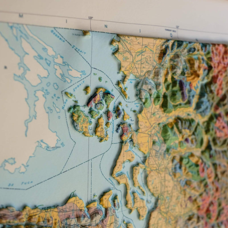 Washington 1961 3D Raised Relief Map - Muir Way - 3D
