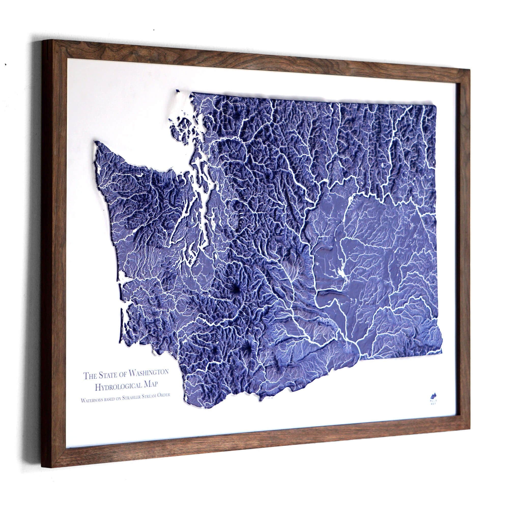 Washington Hydrological - 3D Raised Relief Map - Muir Way - 3D