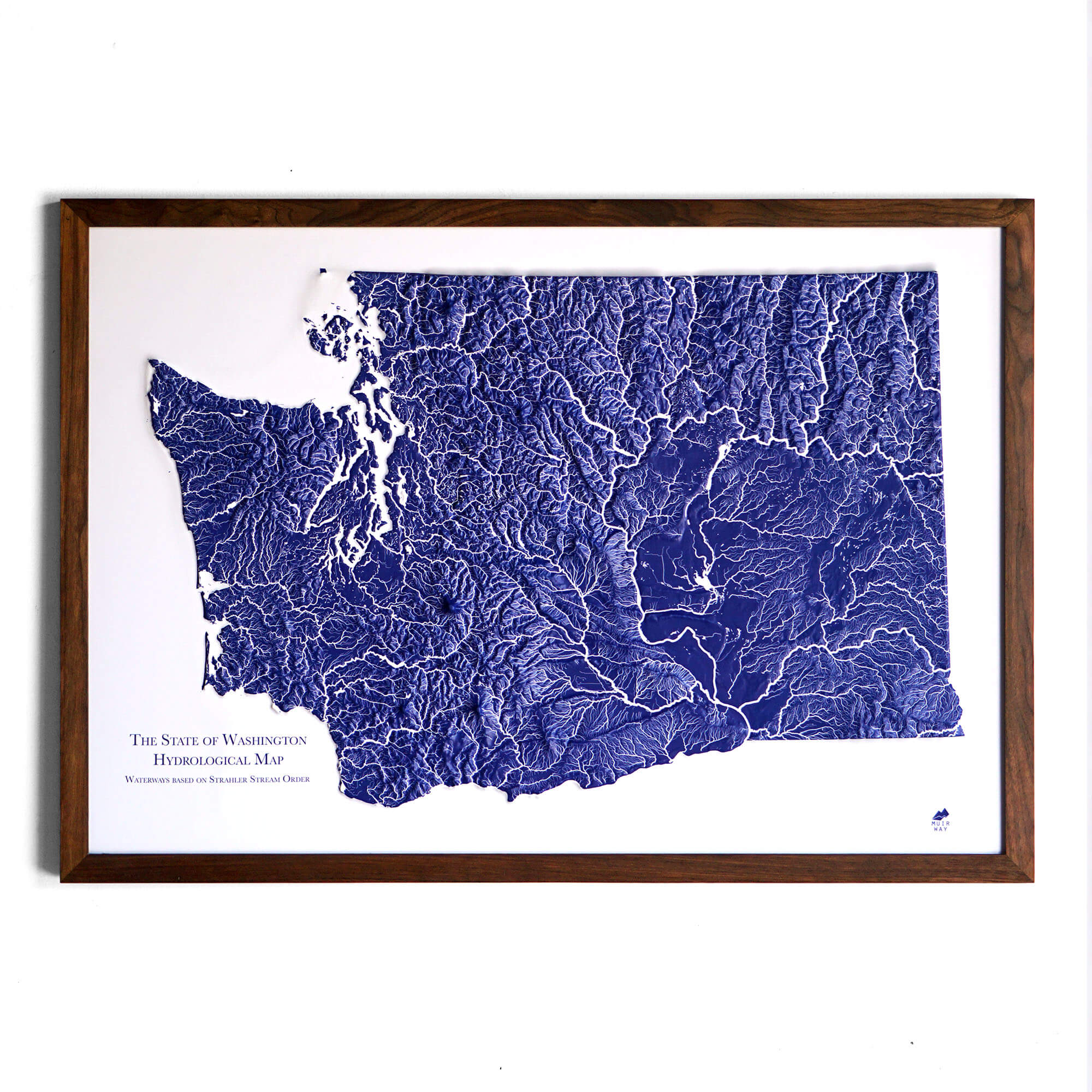 Washington Hydrological - 3D Raised Relief Map - Muir Way - 3D