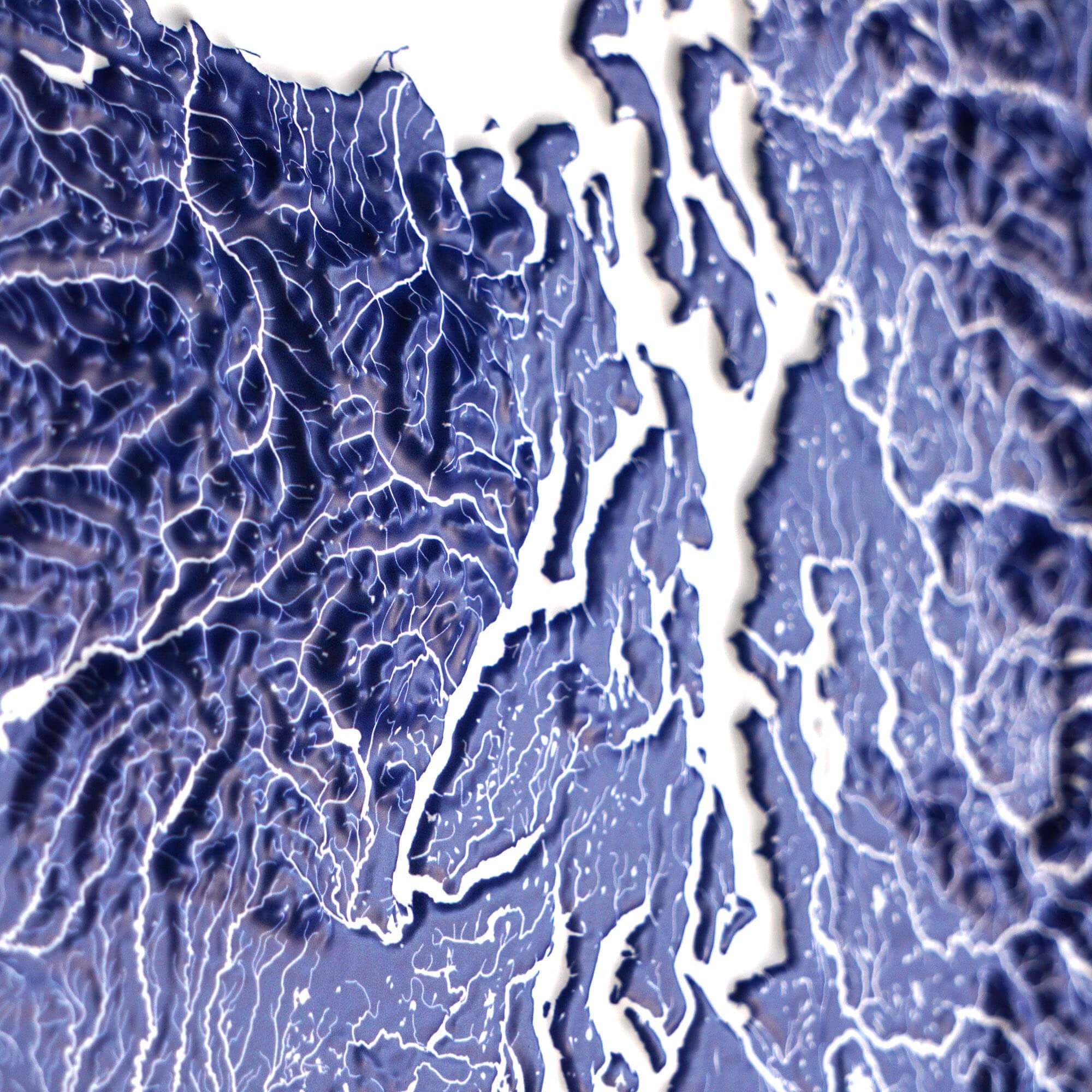 Washington Hydrological - 3D Raised Relief Map - Muir Way - 3D