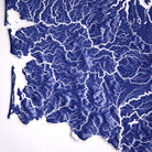 Washington Hydrological - 3D Raised Relief Map - Muir Way - 3D