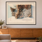 Washington 1883 Shaded Relief Map – XL Canvas - Muir Way - XL Canvas