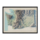 Washington 1968 Shaded Relief Map - Muir Way - Vintage Relief