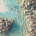 Washington 1968 Shaded Relief Map - Muir Way - Vintage Relief