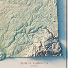 Washington 1968 Shaded Relief Map - Muir Way - Vintage Relief