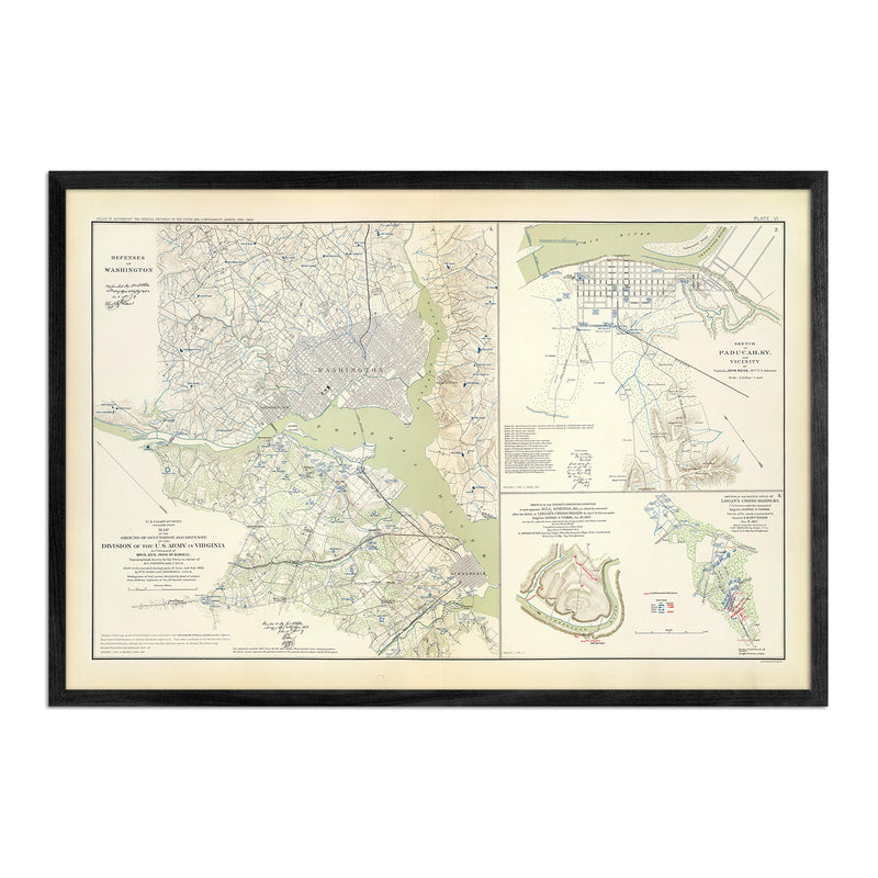 Washington Defenses - Muir Way - Vintage Map