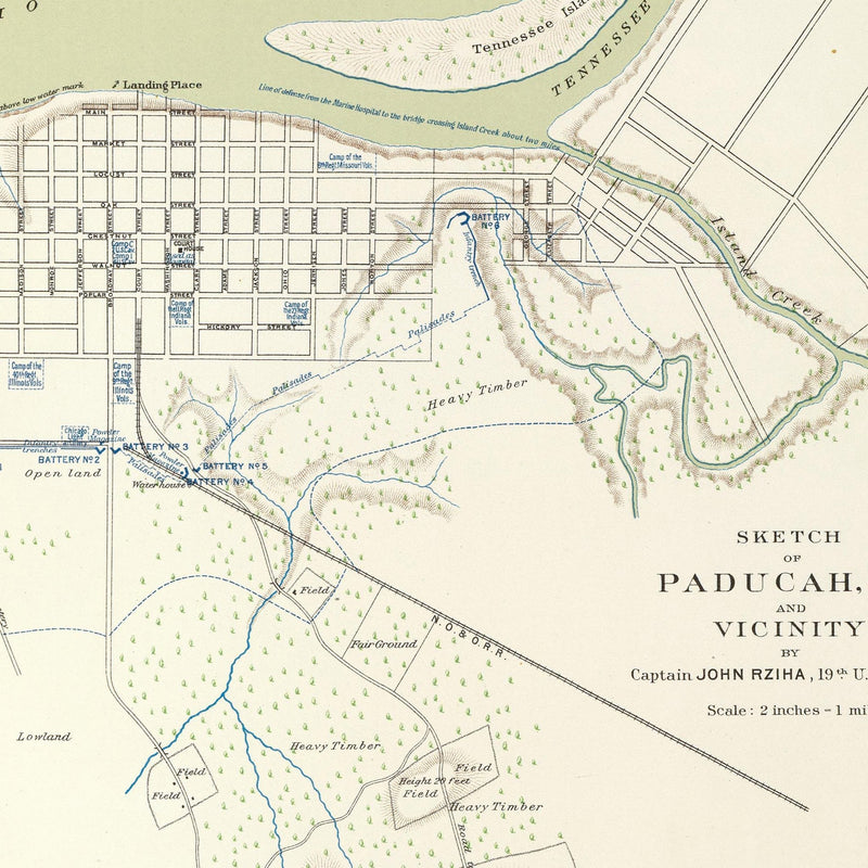 Washington Defenses - Muir Way - Vintage Map