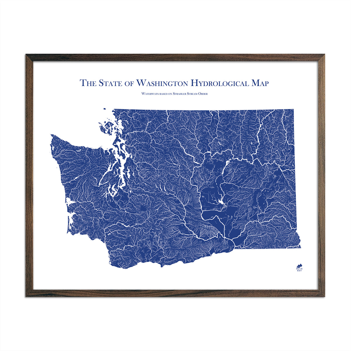 Washington Hydrology Series Map | Map of rivers, streams & more – Muir Way