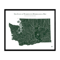 Washington Hydrology Series Map | Map of rivers, streams & more - Muir Way