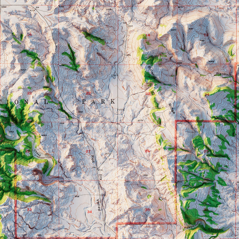 Wind Cave National Park 1957 Shaded Relief Map - Muir Way - Vintage Relief