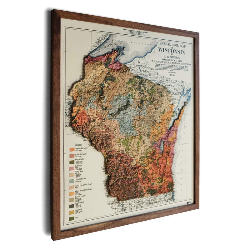Wisconsin 1926 3D Raised Relief Map - Muir Way - 3D