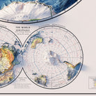 World Map 1917 Shaded Relief Map - Muir Way - Vintage Relief