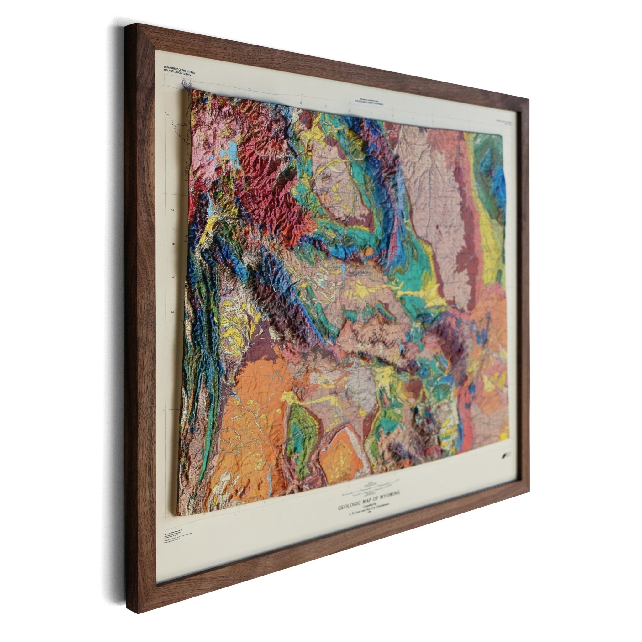 Wyoming 1985 3D Raised Relief Map - Muir Way - 3D
