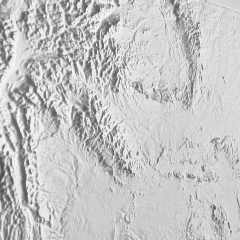 Wyoming 3D Raised Relief Map - Muir Way - 3D