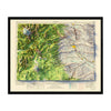 Yakima, WA 1958 Shaded Relief Map