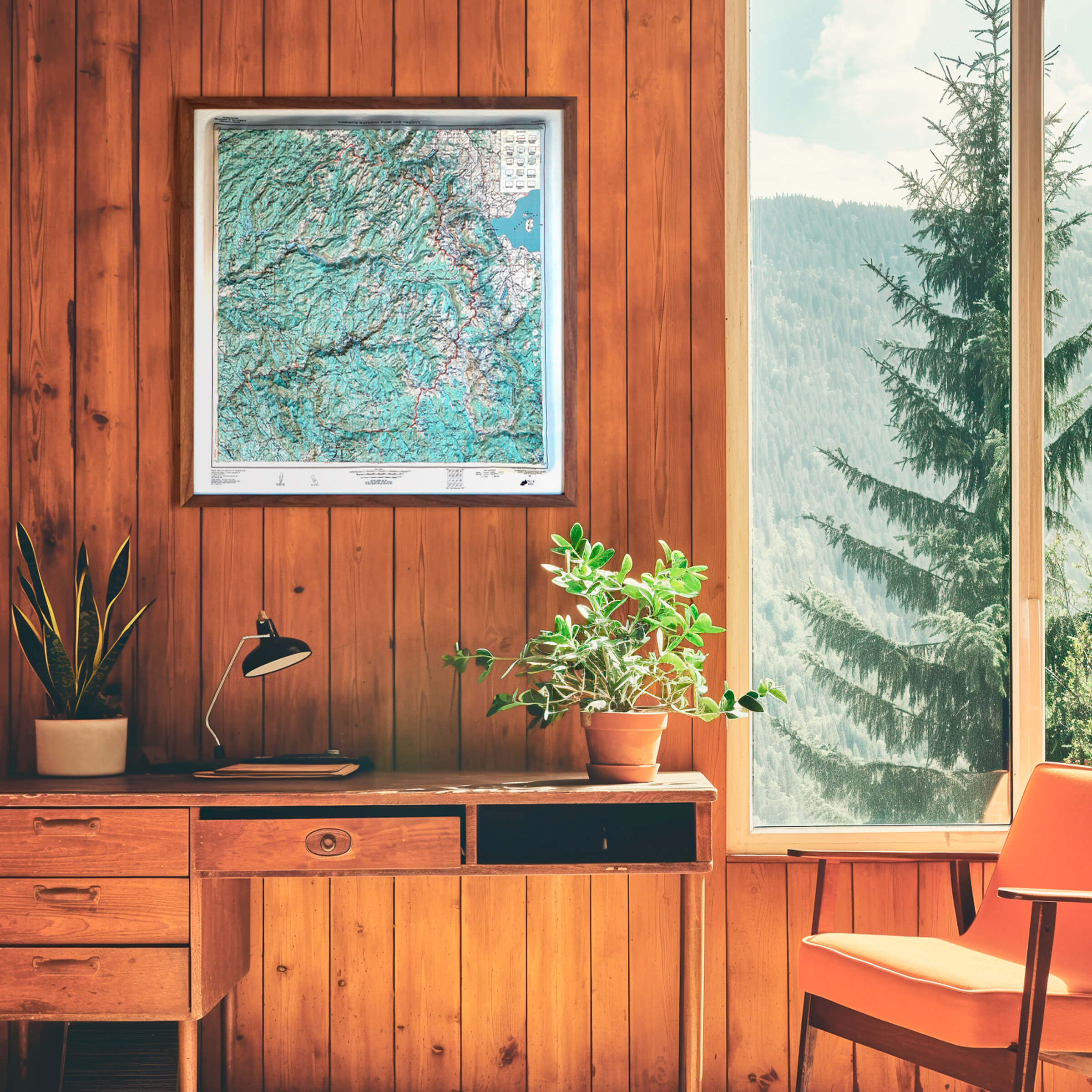 Yosemite 1958 3D Raised Relief Map - Muir Way - 3D