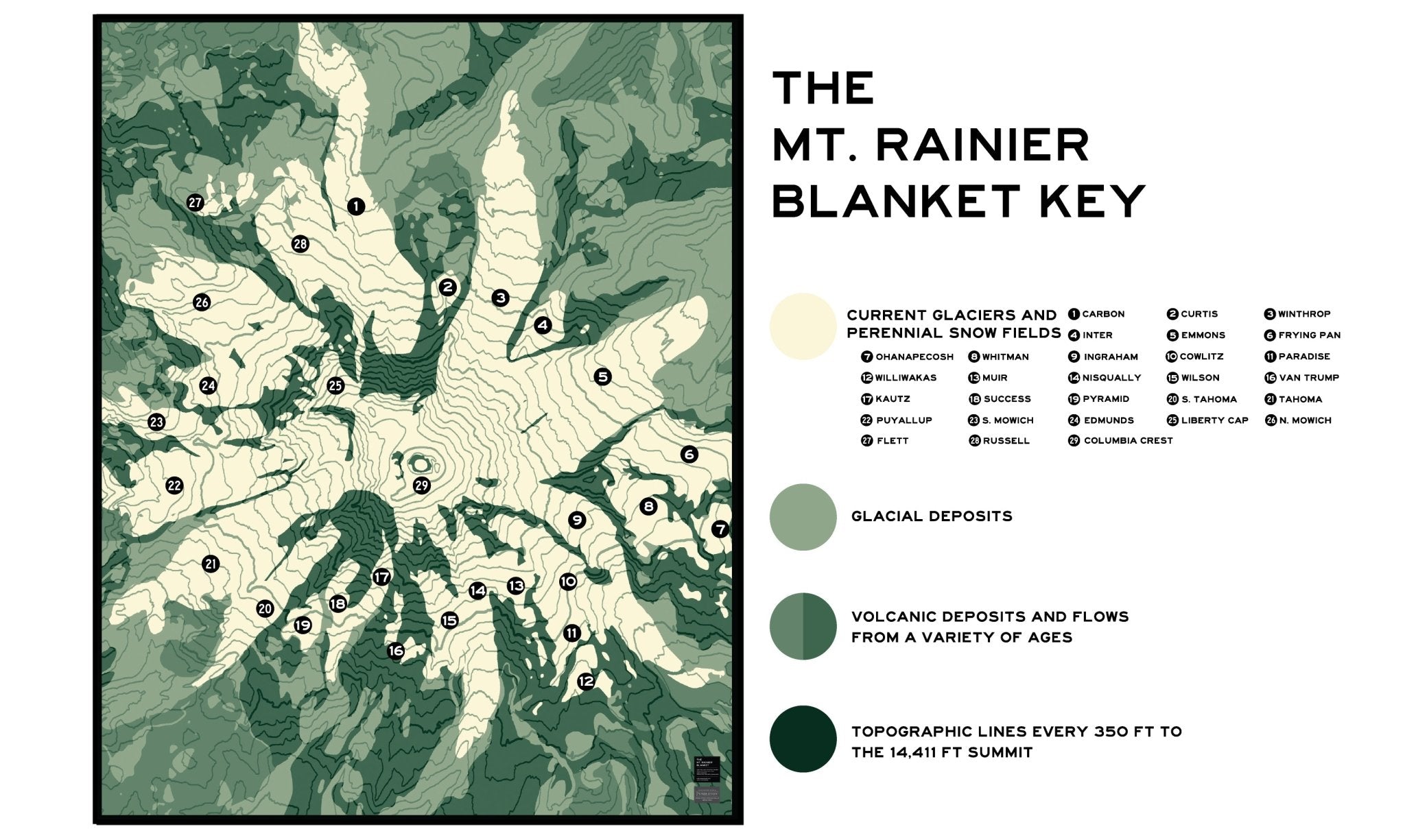 The Mt. Rainier Forest Blanket - Muir Way - Blanket