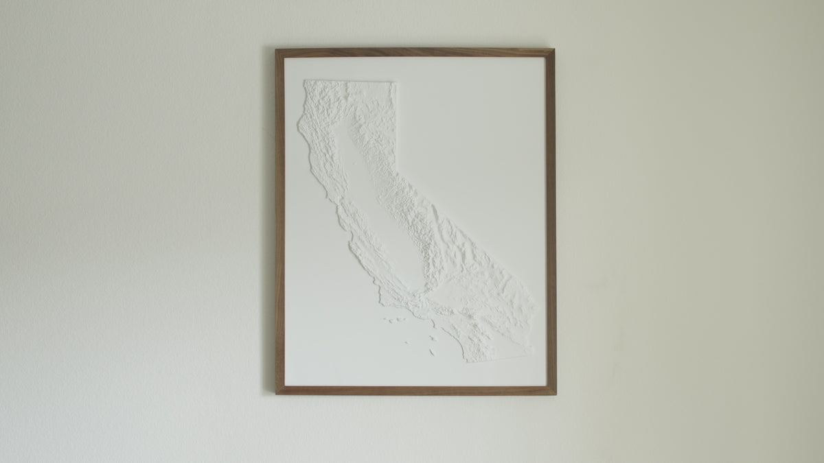 California Raised Relief Map | 3D Raised Relief Map – Muir Way
