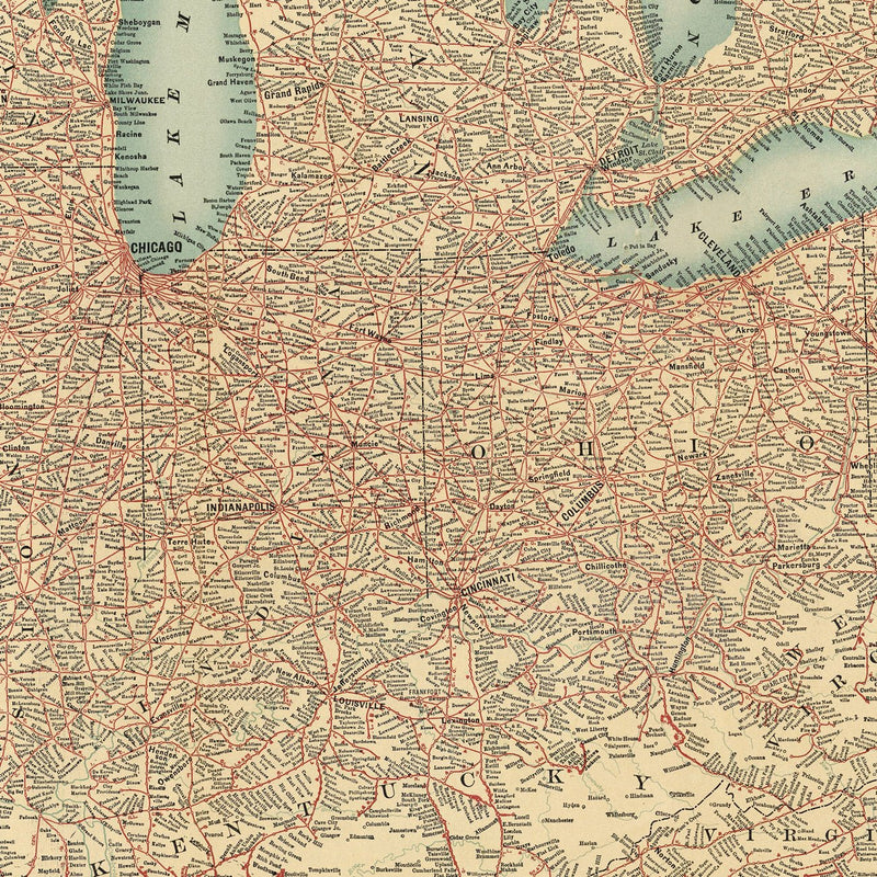 ABC Pathfinder Railway 1902 Map - Muir Way - Vintage Map