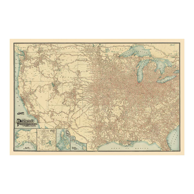 ABC Pathfinder Railway 1902 Map - Muir Way - Vintage Map