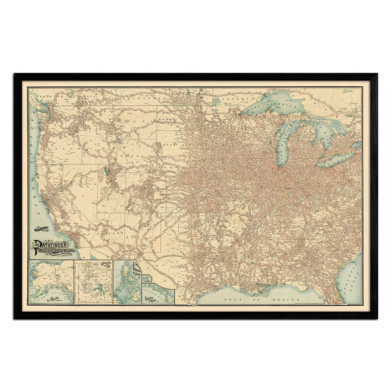 ABC Pathfinder Railway 1902 Map - Muir Way - Vintage Map
