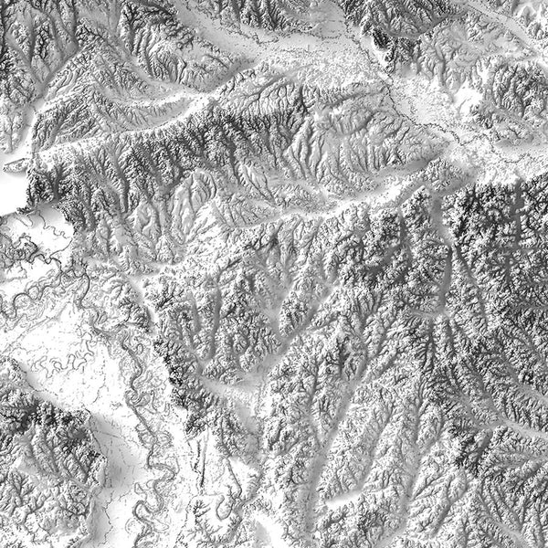 Arkansas Elevation Shaded Relief Map | Map of mountains & more - Muir Way