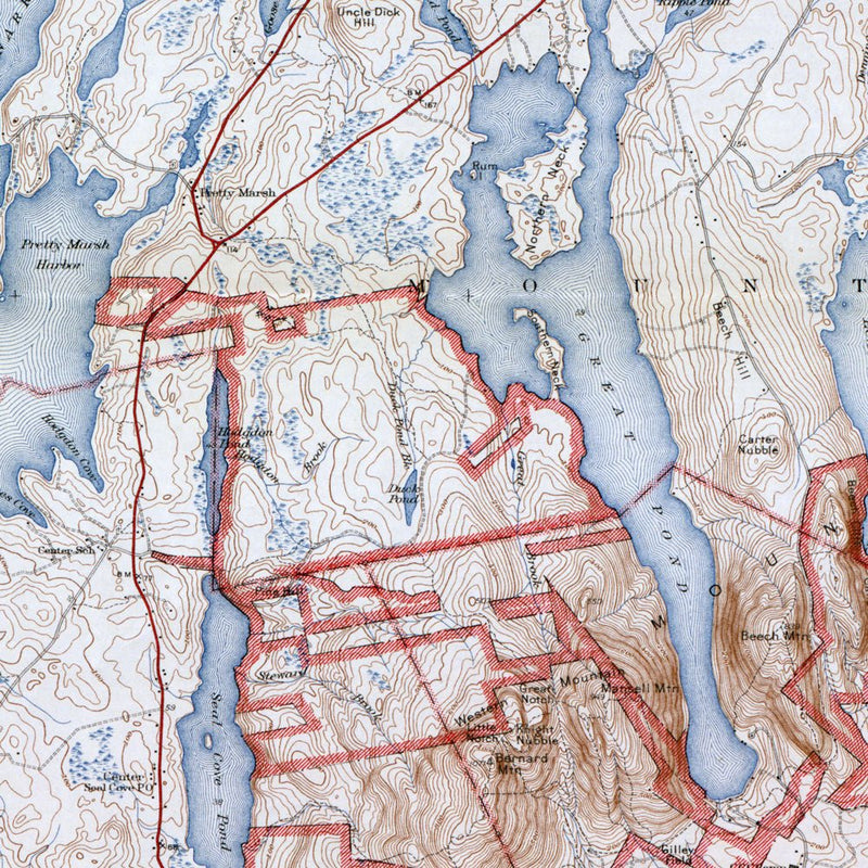 Acadia National Park 1942 Map - Muir Way - Vintage Map