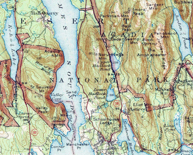 Acadia National Park 1942 USGS Map - Muir Way - Vintage Map